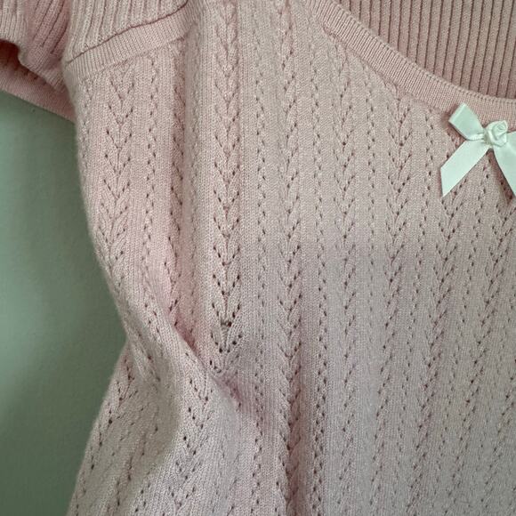 NWT Prairie by Rachel Ashwell Pink Top XL Sweetheart Knit Coquette Feminine - Picture 5 of 12